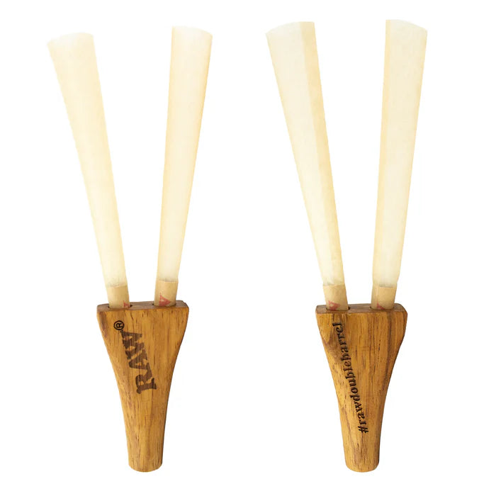 RAW - WOODEN CIGARETTE HOLDER - DOUBLE BARREL 1-1/4